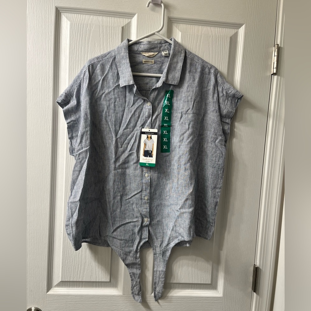 Weatherproof Vintage tie waist shirt NWT